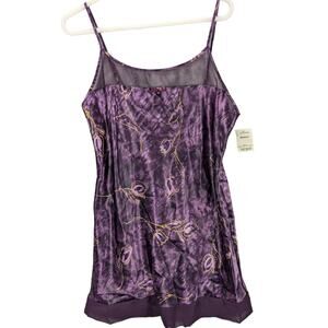 Vintage JCPenney Delicates Night Gown Womens Medium Purple Slip Dress Y2K Purple